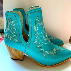 Teal cowgirl boots